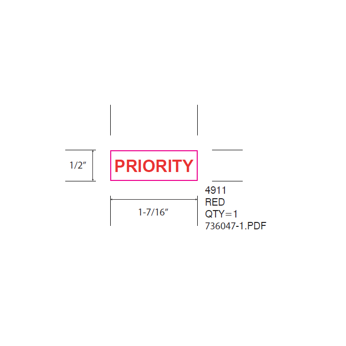 STAMP - SELF-INKING - 9/16 X 1-1/2 - PRIORITY - P4911PRIORITY