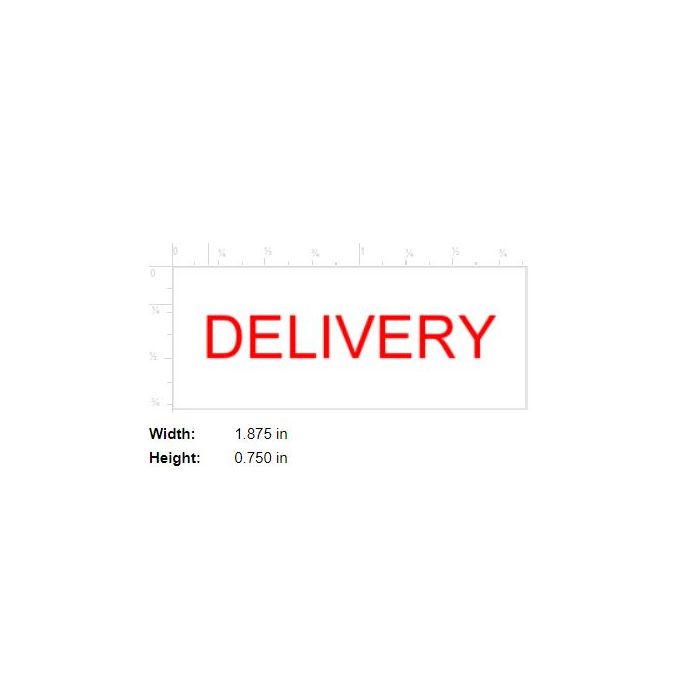 STAMP - SELF-INKING - 3/4 X 1-7/8 - DELIVERY - P4912DELVRY-RED