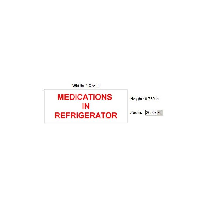 STAMP - SELF-INKING - 3/4 X 1-7/8 - MEDICATIONS IN REFRIGERATOR - P4912MEDREFRG