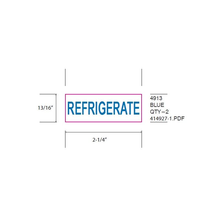 STAMP - SELF-INKING - 7/8 X 2-3/8 - REFRIGERATE