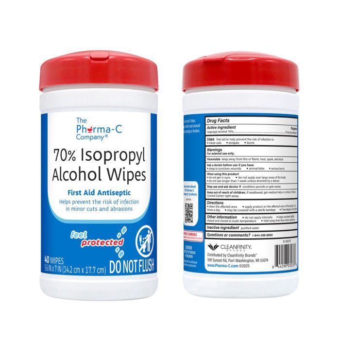 The Pharma-C Company® 70% Isopropyl Alcohol Wipes, 40ct - PHARM-C-WIPES