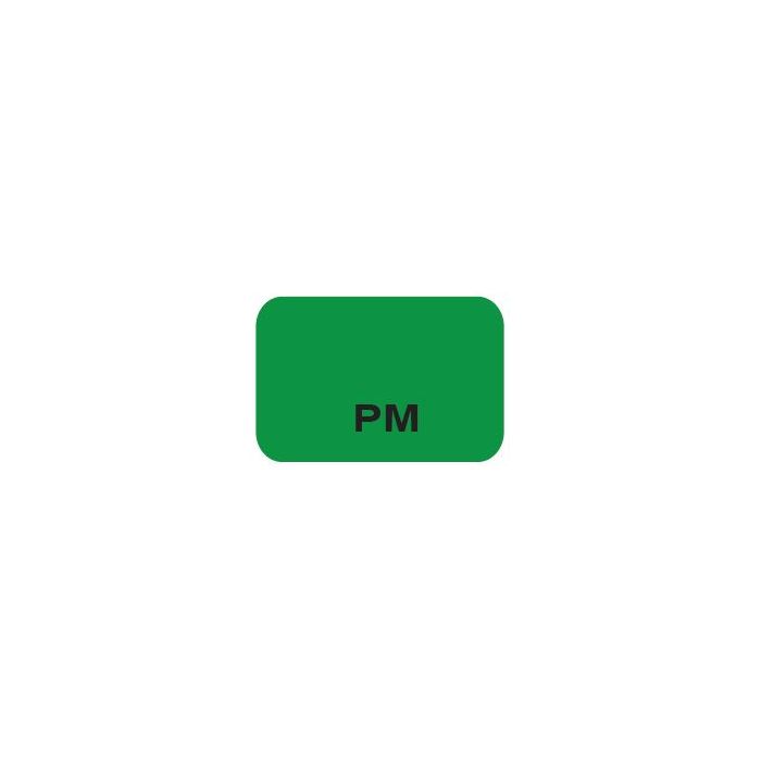 SHEETED LABEL - PM BLACK PRINT ON GREEN - 15 X 1 - 1600/PACK - PM-GRN2C