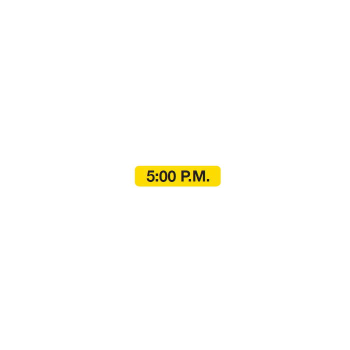 WARNING LABEL - 1-9/16” X 3/8” - 5:00 PM