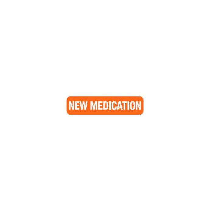 WARNING LABEL - 1-9/16” X 3/8” - NEW MEDICATION - PM1-NEWMED