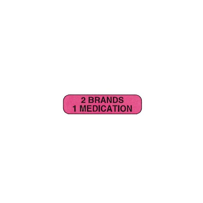 WARNING LABEL - 1-9/16 X 3/8 - 2 BRANDS 1 MEDICATION - PM12BR1MED