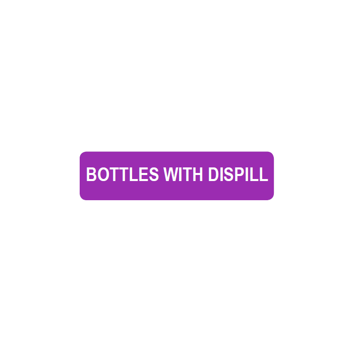 WARNING LABEL - 3-1/2 X 7/8 - BOTTLES WITH DISPILL