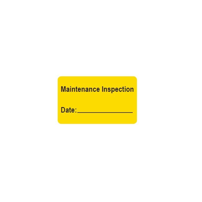 WARNING LABEL - 2-1/2 X 1-1/4 OVAL MAINTENANCE INSPECTION