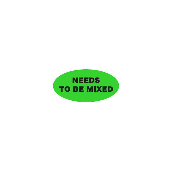 WARNING LABEL - 2-1/2 X 1-1/4 OVAL - NEEDS TO BE MIXED