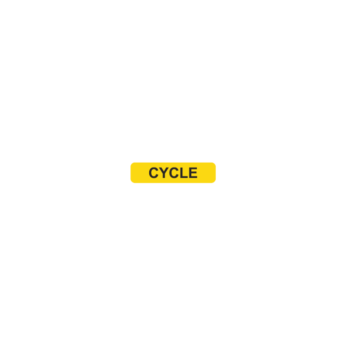 WARNING LABEL - 1-9/16” X 3/8” - CYCLE