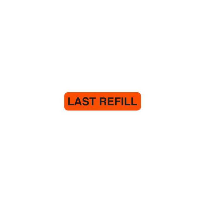 WARNING LABEL - 1-9/16 X 3/8 - LAST REFILL