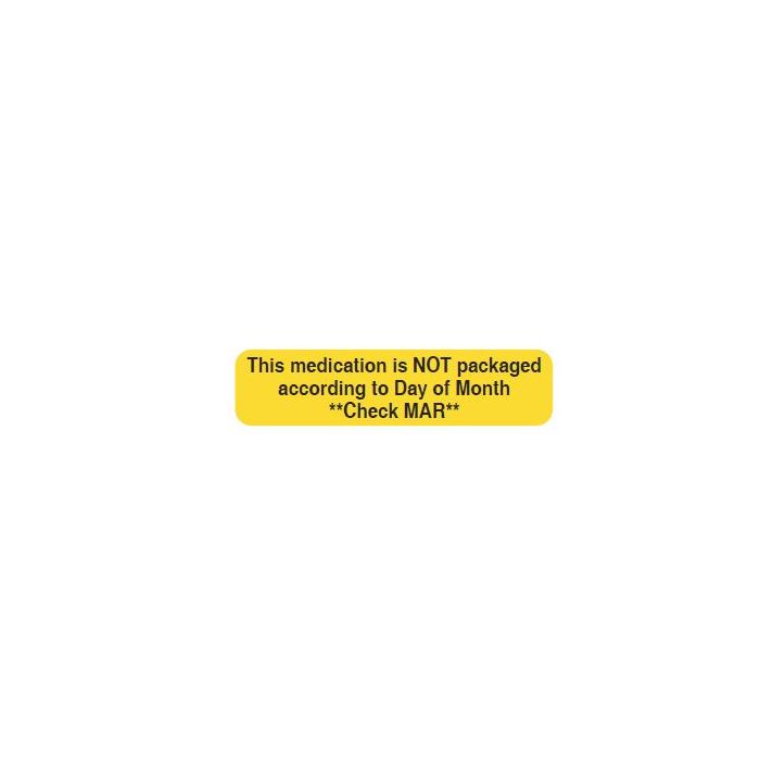 WARNING LABEL - 1-9/16 X 3/8 - THIS MEDICATION IS NOT