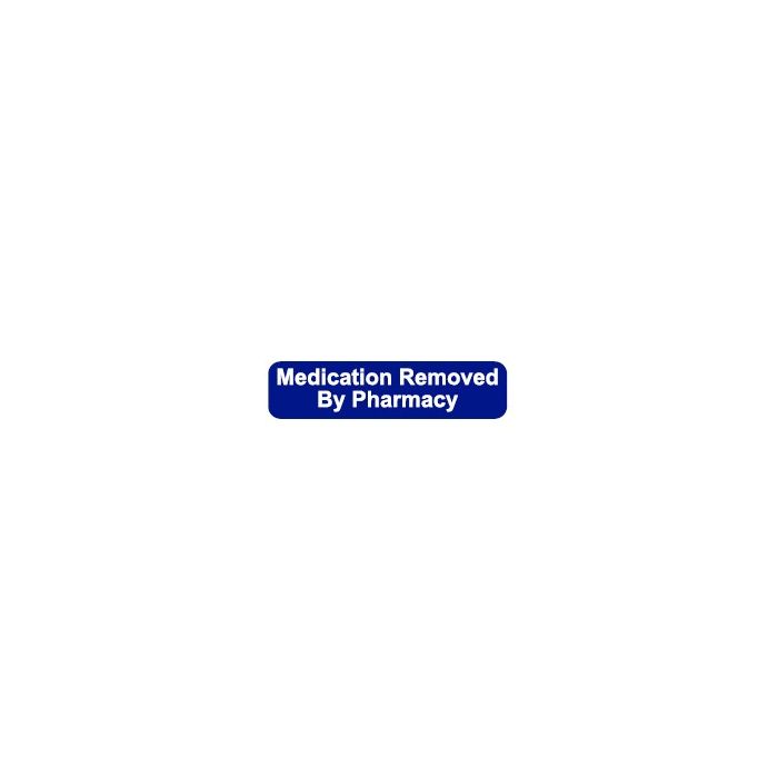 WARNING LABEL - 1-9/16” X 3/8” - MEDICATION REMOVED - PM1MEDREMOVED-BL