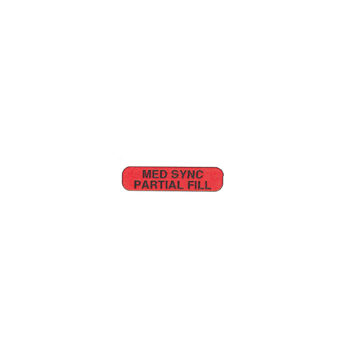 WARNING LABEL - 1-9/16 X 3/8 - MED SYNC PARTIAL FILL - PM1MEDSYNCPARTIAL