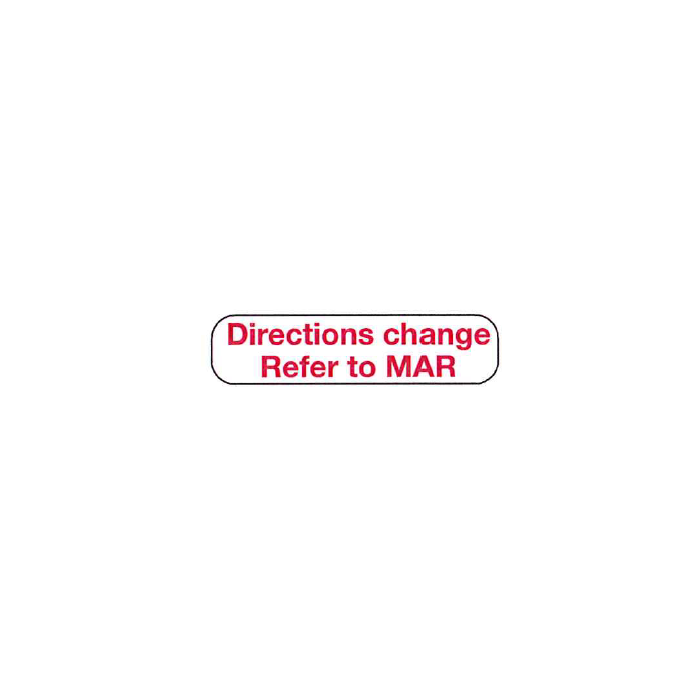 WARNING LABEL - 1-9/16” X 3/8” - DIRECTIONS CHANGE