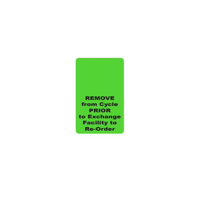 WARNING LABEL - 2-3/4 X 1-3/4 - REMOVE FROM CYCLE PRIOR