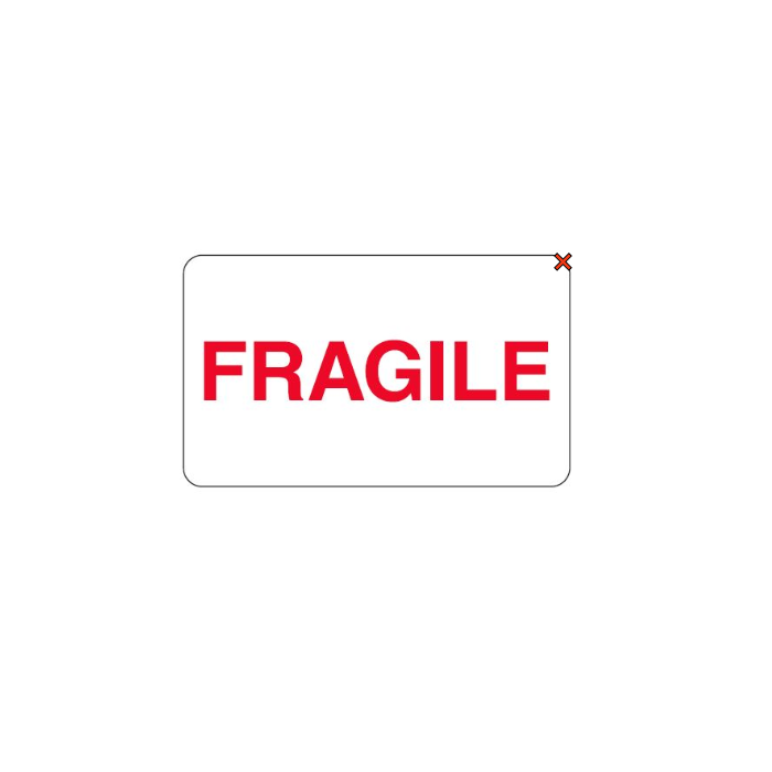 WARNING LABEL - 2-1/2 X 1-1/2 - FRAGILE - PM8FRAGILE-DS