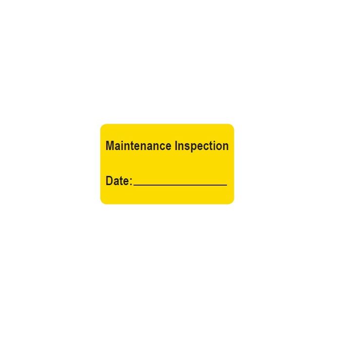 WARNING LABEL - 2-1/2 X 1-1/2 MAINTENANCE INSPECTION