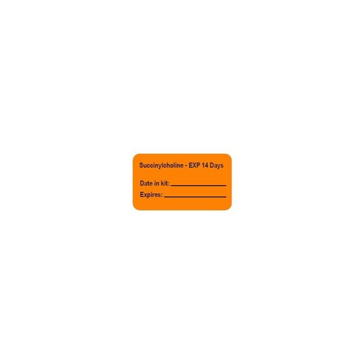 WARNING LABEL - 1-3/4 X 1 - SUCCINYLCHOLINE