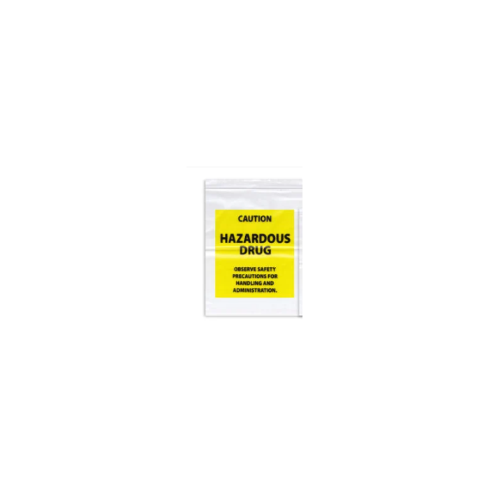 RECLOSABLE ZIP BAG - CAUTION HAZARDOUS DRUG - 9 X 12 - 4 MIL - 1000/CASE - Q997
