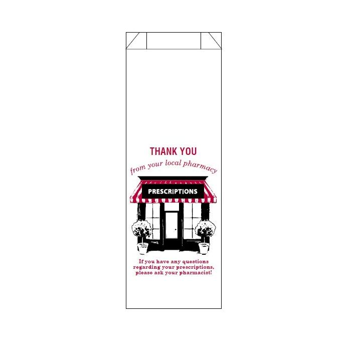 STOCK - THANK YOU - 3-1/2 X 1-1/2 X 10 - RX BAG - 21 - RXBAG3210