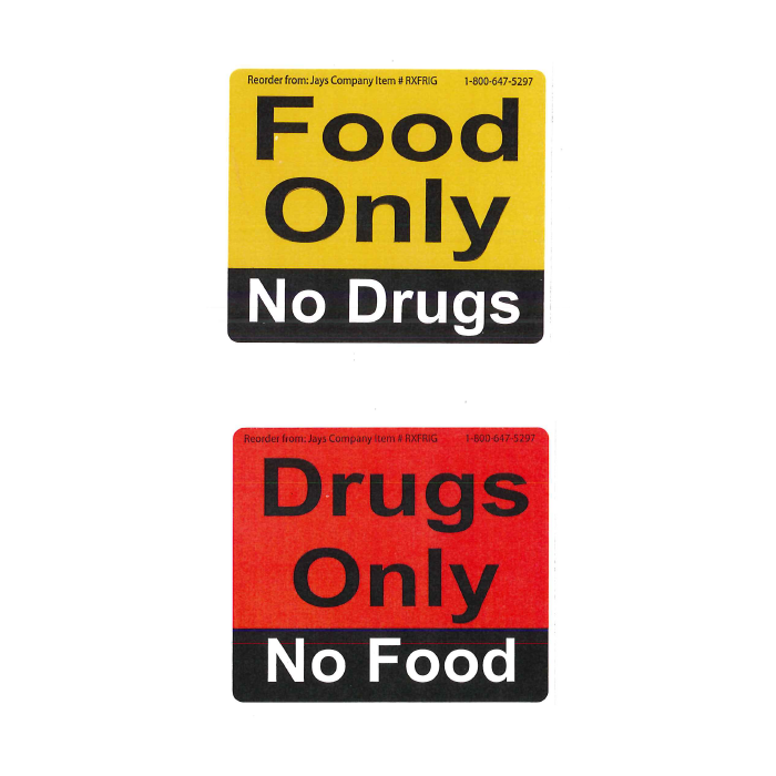 WARNING LABEL - 3-5/8 X 3 - REFRIGERATOR SET - RXFRIG