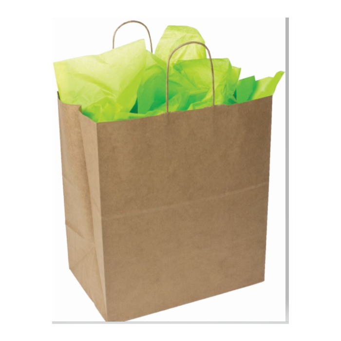 NATURAL KRAFT BAGS - 5-1/2 X 3-3/8 X 8-1/4 - PRIME - 250/CASE - SH-PRNK