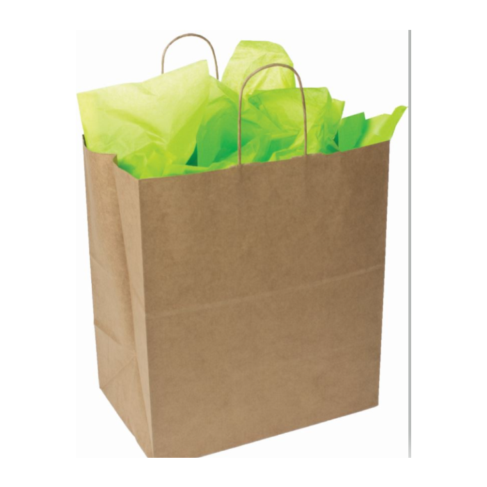 NATURAL KRAFT BAGS - 7 X 3-1/2 X 8 - SUPER PRIME - 250/CASE