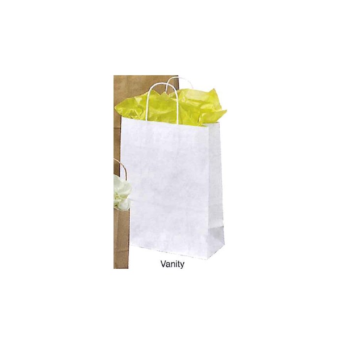 WHITE KRAFT BAGS - 10 X 5 X 13-1/4 - VANITY - 250/CASE - SH-VAWK