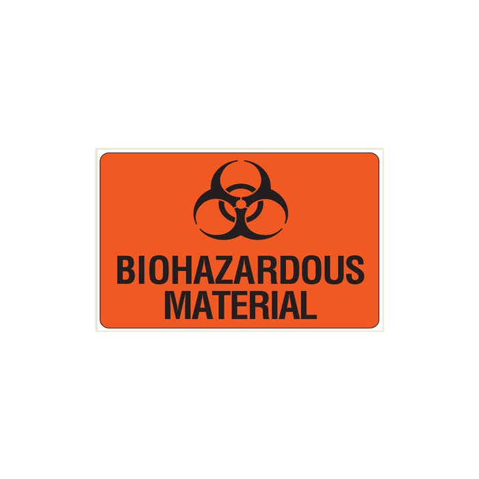 LABEL - 2 X 3 - BIOHAZARDOUS MATERIAL - 500 LABELS/ROLL - TLUPCR9401