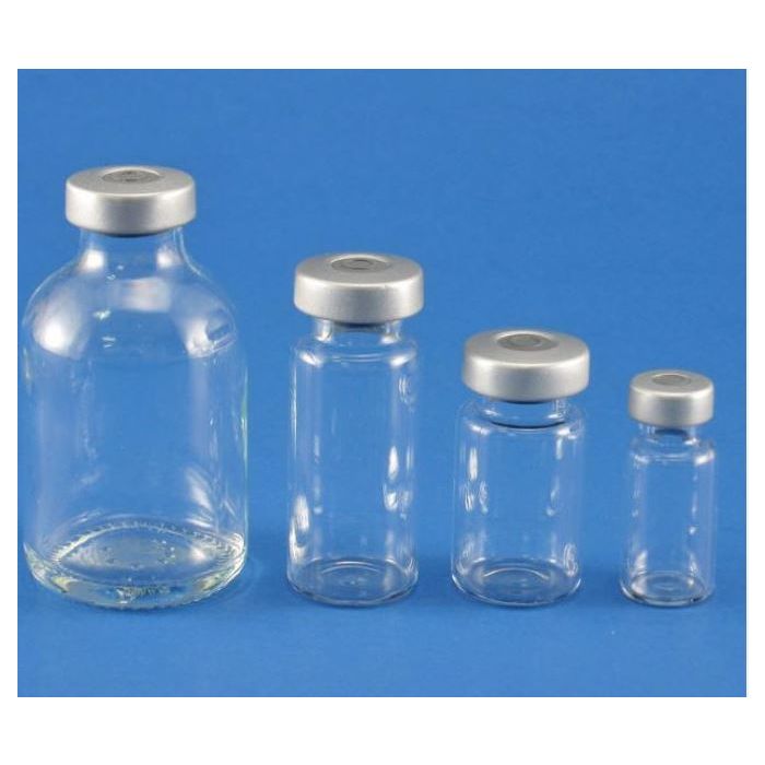 STERILE GLASS SUREM BOTTLES - CLEAR/SILVER - 5 ML - 25/PACK - 71315-CLSV-5