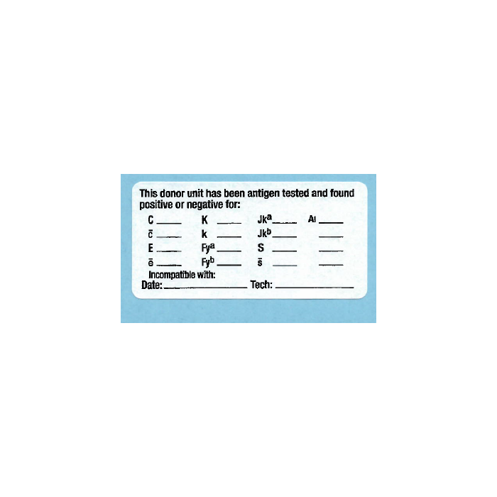 LABEL - 1-1/2 X 3 - THIS DONER UNIT HAS BEEN ANTIGEN TESTED