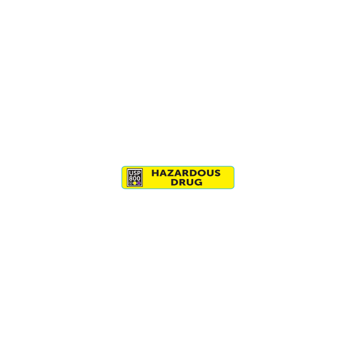 WARNING LABEL - 1-9/16 X 5/16 - USP 800-HAZARDOUS DRUG - USP800AUX