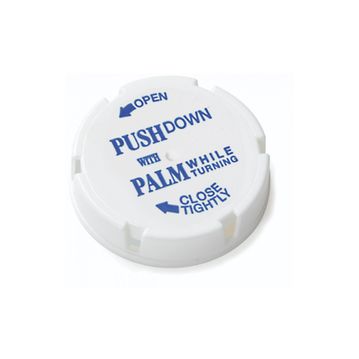 BERRY FRIENDLY & SAFE CHILD-RESISTANT CAP - WHITE - 13/16 DRAM