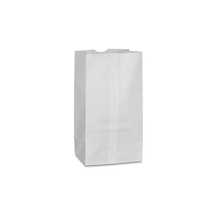 PAPER BAG - FLAT BOTTOM - WHITE - 4-1/16 X 2-5/8 X 7-7/8 - 2LB - WSQJ2