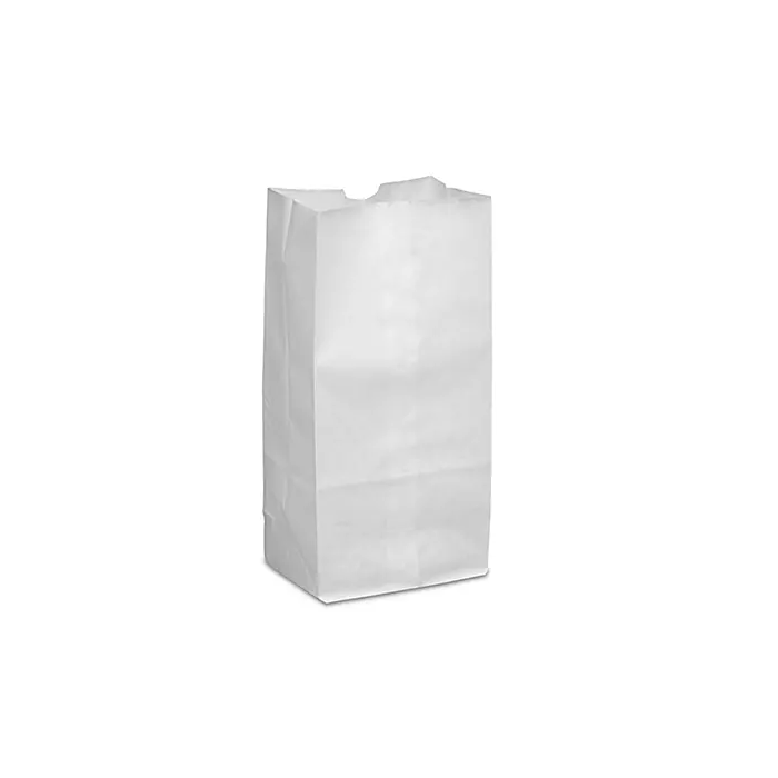 PAPER BAG - FLAT BOTTOM - WHITE - 5 X 3-1/4 X 9-3/4 - 4LB - WSQJ4