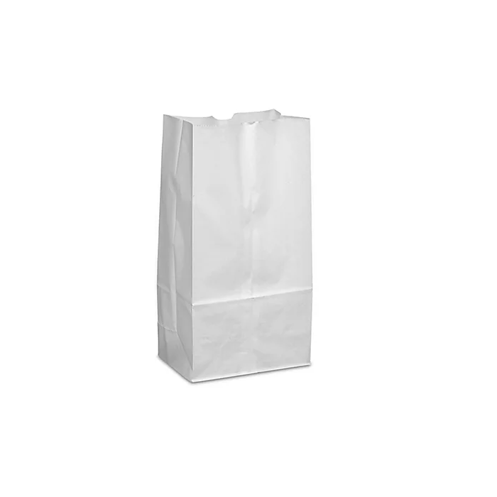 PAPER BAG - FLAT BOTTOM - WHITE - 6 X 3-5/8 X 11 - 6LB - WSQJ6