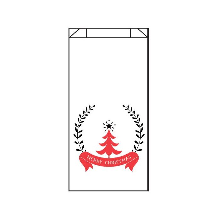 MERRY CHRISTMAS TREE IN THE MIDDLE-5-3/4 X 3-3/4 X 10-5/8 - 6LB - RX BAG -25 - XMAS6LB