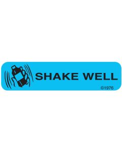 WARNING LABEL - 1-9/16 X 3/8 - SHAKE WELL - 110