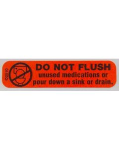 WARNING LABEL - 1-9/16 X 3/8 - DO NOT FLUSH UNUSED MEDICATIONS - 11052