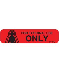 WARNING LABEL - 1-9/16 X 3/8 - FOR EXTERNAL USE ONLY - 111
