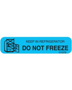 WARNING LABEL - 1-9/16 X 3/8 - KEEP IN REFRIGERATOR - 115