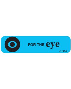 WARNING LABEL - 1-9/16 X 3/8 - FOR THE EYE - 118