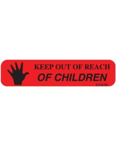 WARNING LABEL - 1-9/16 X 3/8 - KEEP OUT OF REACH OF CHILDREN - 119