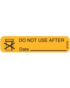 WARNING LABEL - 1-9/16 X 3/8 - DO NOT USE AFTER - 128
