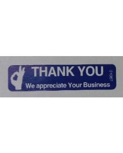 WARNING LABEL - 1-9/16 X 3/8 - THANK YOU - 1343