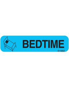 WARNING LABEL - 1-9/16 X 3/8 - BLUE - BEDTIME - 1348