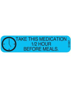 WARNING LABEL - 1-9/16 X 3/8 - TAKE THIS MEDICATION - 1354