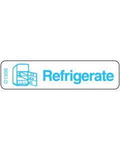 WARNING LABEL - 1-9/16 X 3/8 - REFRIGERATE - 1371