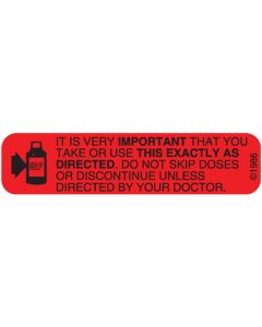 WARNING LABEL - 1-9/16 X 3/8 - IT IS VERY IMPORTANT - 13W