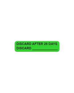WARNING LABEL - 1-9/16 X 3/8 - DISCARD AFTER 28 DAYS - DISCARD________